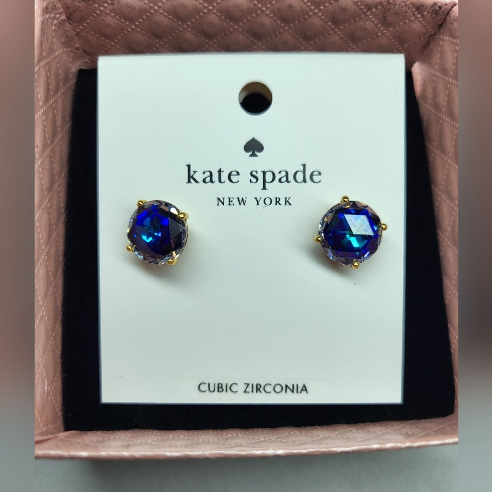 Kate Spade New York Cubic Zirconia  Round Earrings Blue